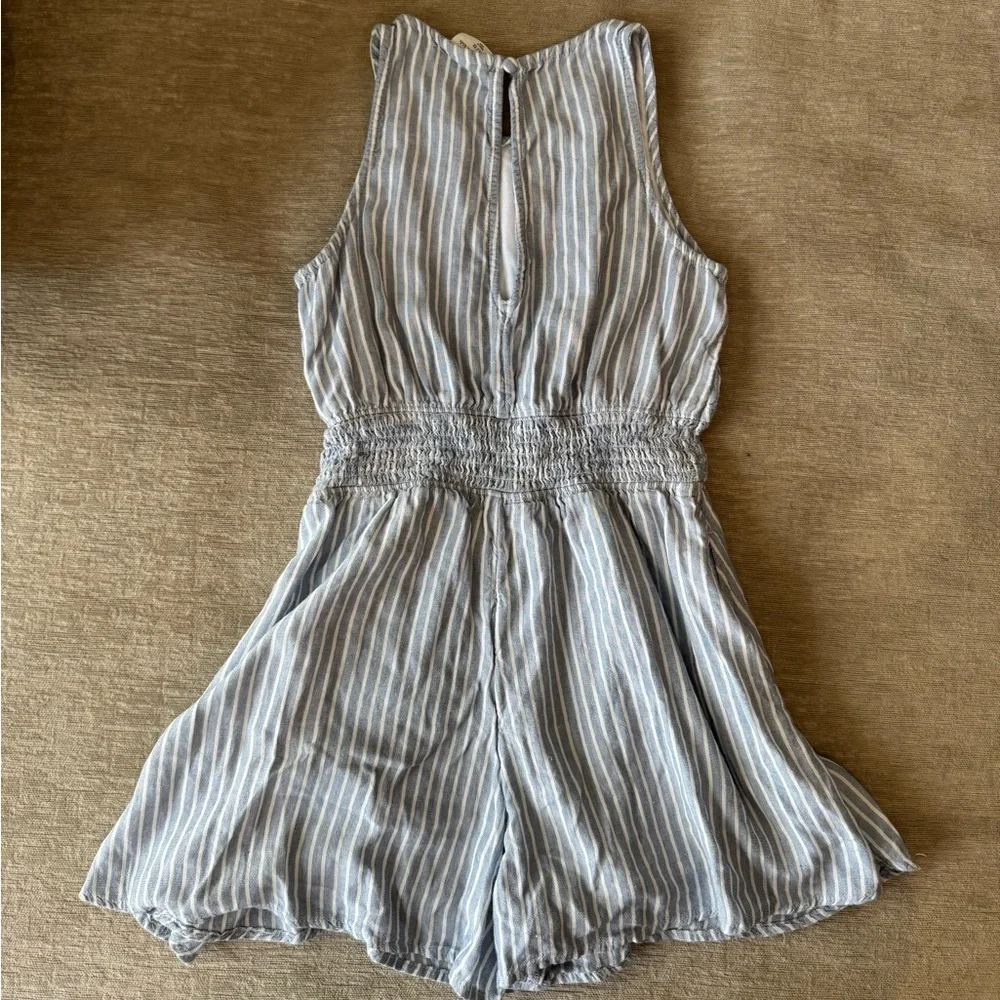 Abercrombie Kids Blue & White Striped Romper Girls Size 11/12 - Picture 9 of 10